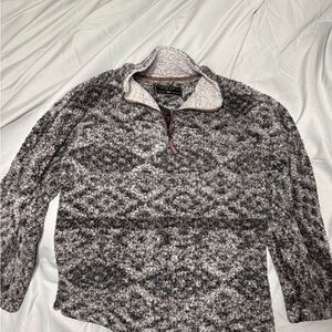 True Grit Black and Gray Zip Up Sweater